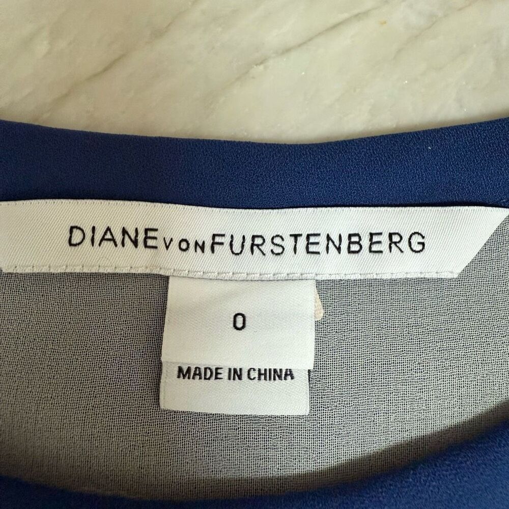 Diane Von Furstenberg Tara Blue Moon Crepe Elastic Drop Waist Dress size 0 - Picture 6 of 10